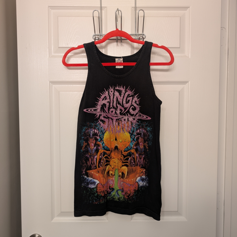 Rings of Saturn Black Graphic Tank Top